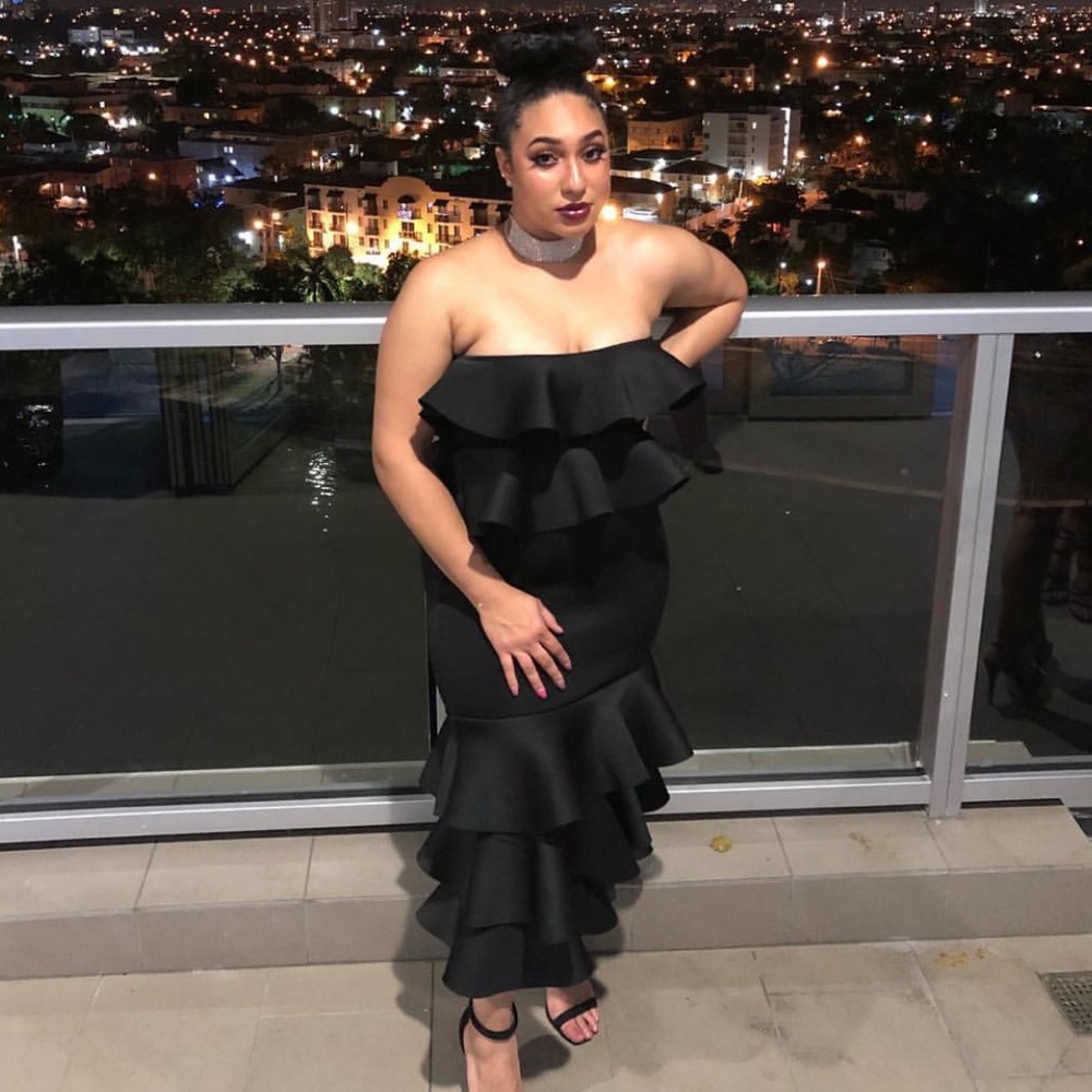 Black Peplum Pephem Formal/Evening Gown/Dress